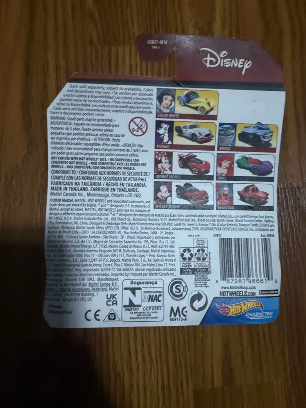 NEW Hot Wheels Disney Character Car Sebastian the Crab The Little Mermaid